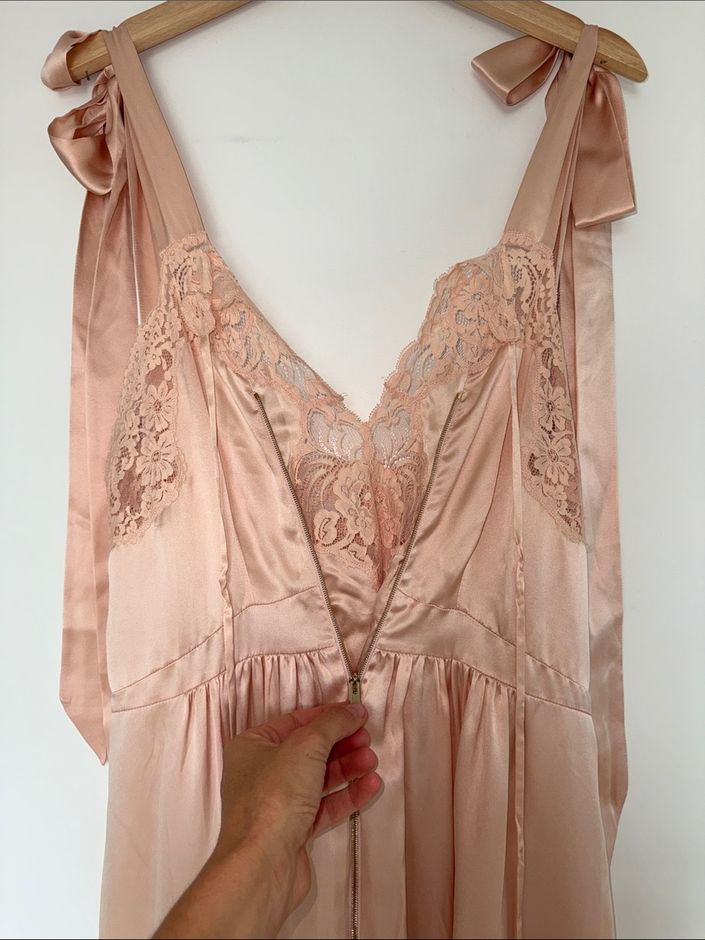 Stella McCartney Blush Satin & Lace Slip Dress - Picture 5 of 7